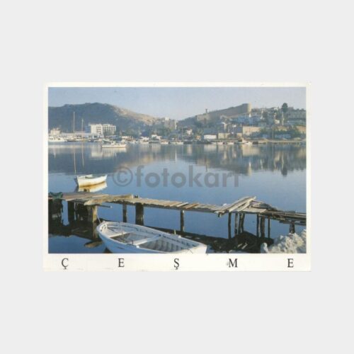1997 Çeşme Kalesi Sahilden Görünüş Kartpostal