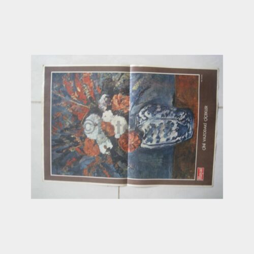 Ressam Çini Vazo Çiçekler - Tablo Baskı Resim