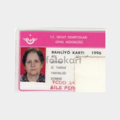 1996 Demiryolları Banliyo Kartı