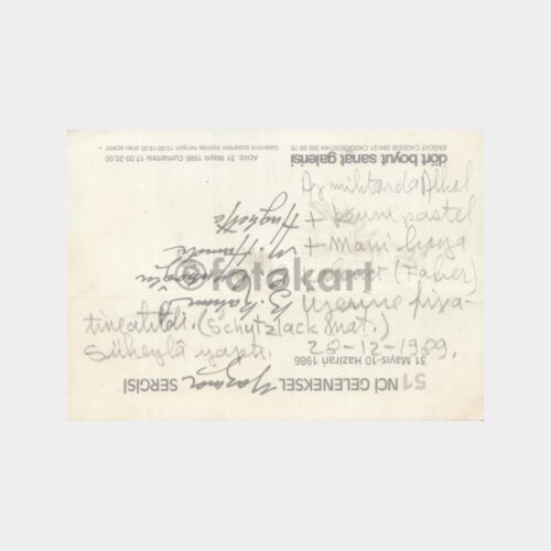 1986 Dört Boyut Sanat Galerisi Sergi Davetiyesi - Görsel 3