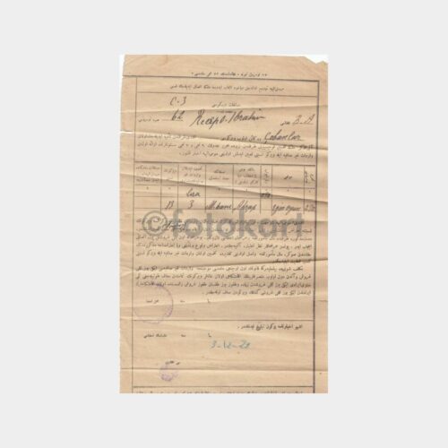 1929 Emlak Vergisi Tahakkuk Bildirimi