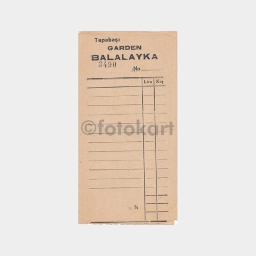 Tepebaşı Garden Balalayka 2 Adet Hesap Fişi
