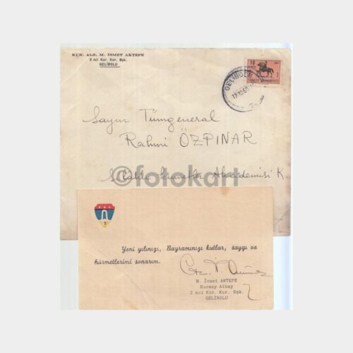 1969 Gelibolu Komutan Tebrik Kartı