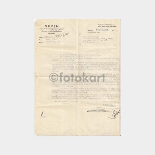 1950 Güven Sigorta 2 Adet Yazısı