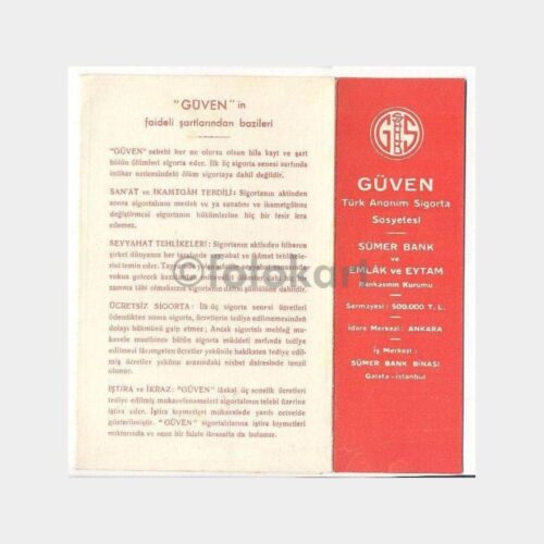 Güven Sigorta Prim Kartı (Fiskal Damgalı)