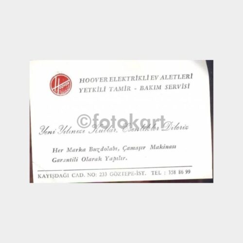 Hoover Elektrikli Ev Aletleri Servis Kartı