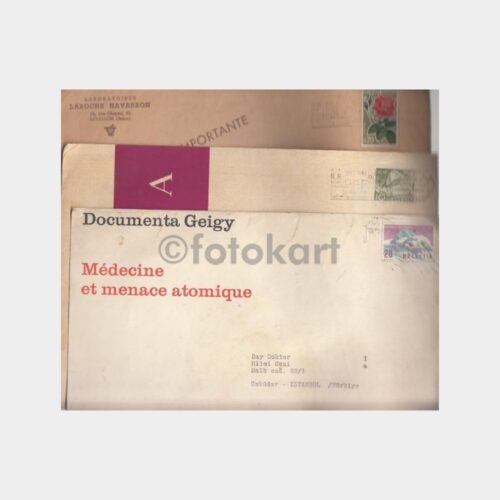 1959 İlaç Tanıtım Pullu Damgalı Zarflar (4 Adet)