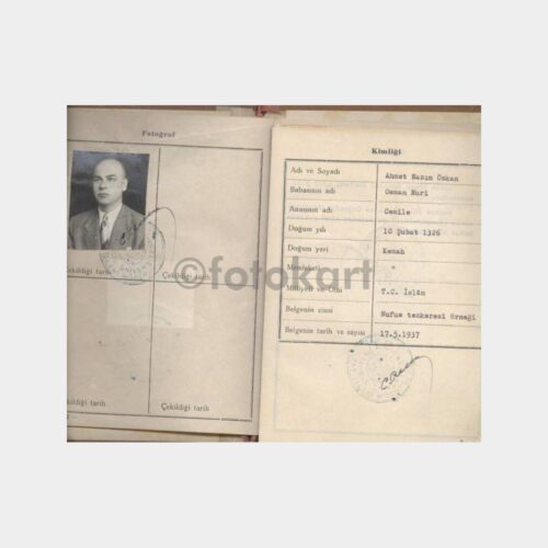 1937 İstanbul Üniversitesi Zat İşleri Personel Kimlik - Görsel 2