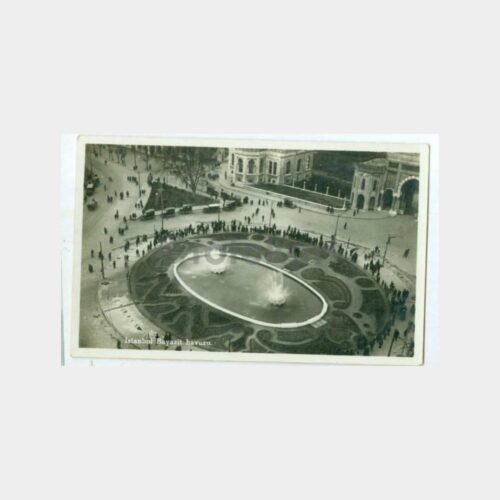 1934 İstanbul Beyazıt Havuzu Görünüş Kartpostal