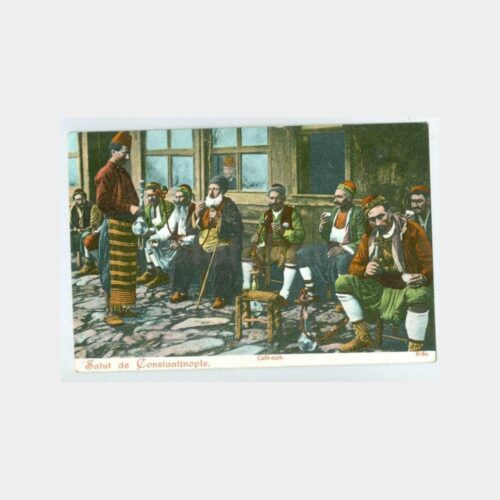 1910 İstanbul Kahveci ve Nargile İçenler Kartpostal