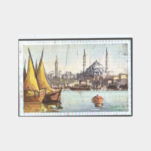 1960 İstanbul Silueti Konulu Baskılı Tebrik Kartı