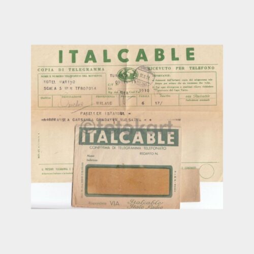 1954 İtalya Telgraf ve Zarfı
