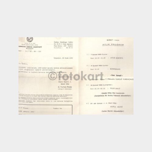 1969 Türkiye Kimya Cemiyeti Davetiyesi - Görsel 2