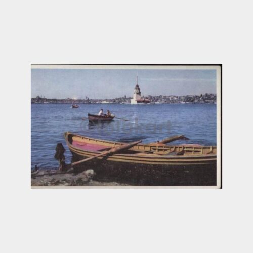 İstanbul Kız Kulesi ve Sandal Görünüşü Kartpostal