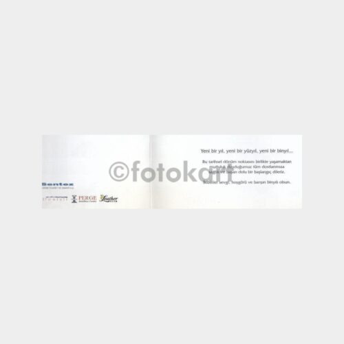 2000 Yılı için Kolajlı -Şirket Baskılı- Tebrik Kartı - Görsel 3