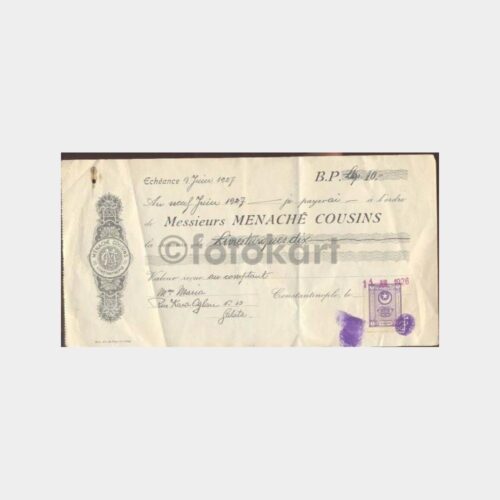 1926 İstanbul Menache Cousins Borç Senedi