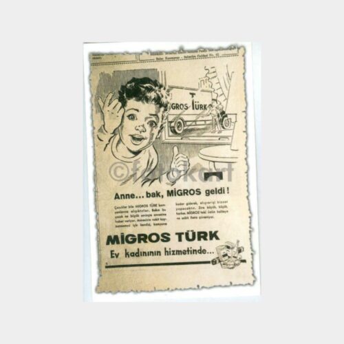 1965 Migros Türk - Nostalji Tanıtım Kartı
