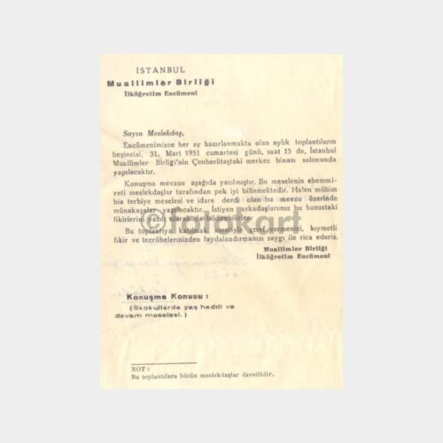 1951 İstanbul Muallimler Birliği Bildirisi