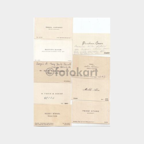 1966 Muhtelif Kartvizit Lotu (Doktor Avukat Eczacı-9 Adet)