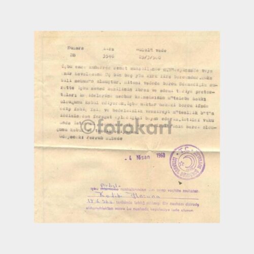 1960 İstanbul 4. Noteri - Resen Ticari Protesto - Görsel 2