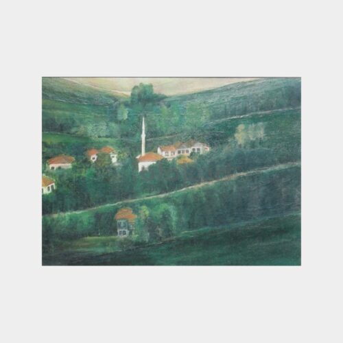 Ressam Nurten Eryiğit - Köyümüz Tablo Tebrik Kartı