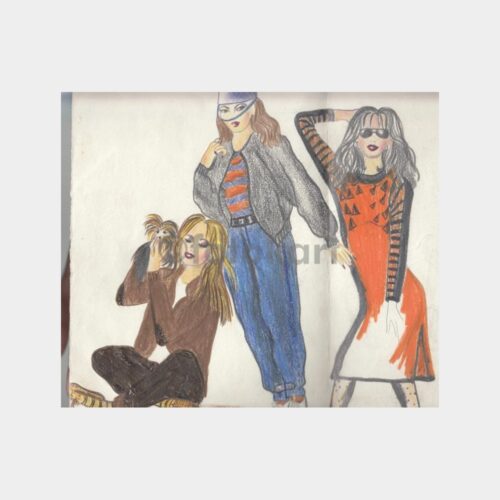 1978 Öğrenci Ressam Resim Defteri (140 Adet Çizim) - Görsel 8