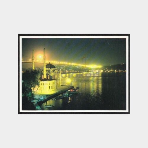 1980 Ortaköy Camii Gece Görünüş Kartpostal