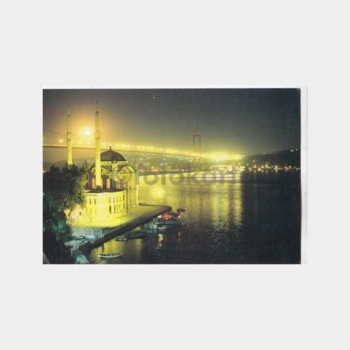 1978 İstanbul Ortaköy Camii Gece Görünüş Kartpostal