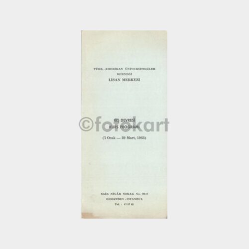 1963 Türk Amerikan - Osmanbey Lisan Kursu Programı