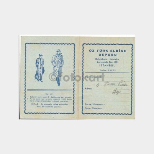 1953 Öztürk Elbise Deposu Taksit Kartı - Görsel 2