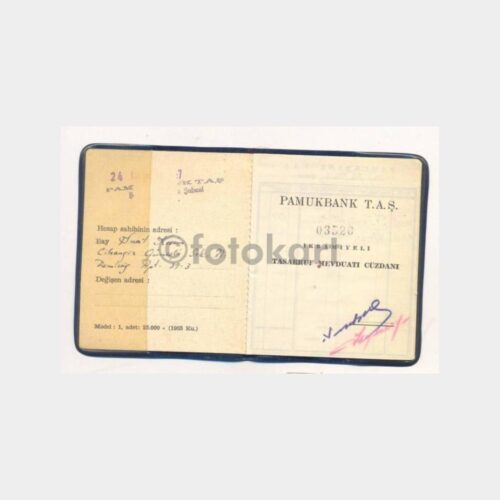 1957 Pamukbank Hesap Cüzdanı
