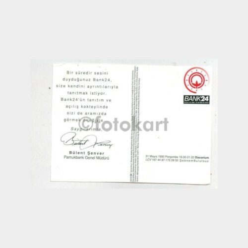 1990 Pamukbank Kokteyl Davetiye Kartı