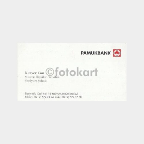 1990 Pamukbank Yeşilyurt Yönetici Kartvizit