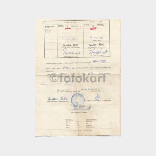1975 Avusturya Lisesi Sankt Georg Öğrenci Karnesi
