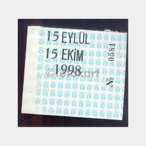 1998 Şehir Hatları İşletmesi Aylık Abone Kartı