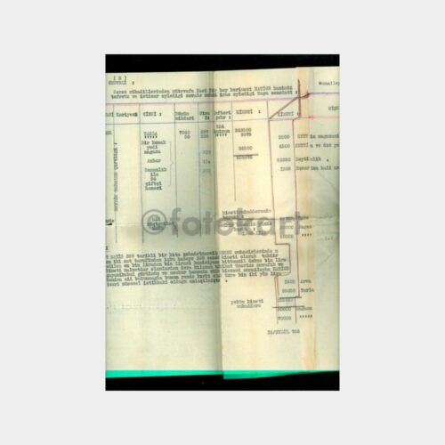 1920 Serez Mübadili Hacı Tahir Bey Varidat Liste