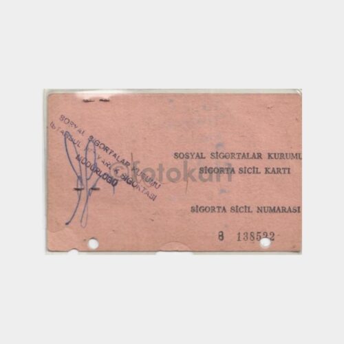 1972 Sosyal Sigorta Sicil Kartı