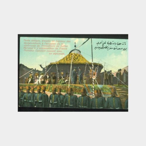 1918 Sultan Mehmed Ziyareti Görünüş Kartpostal