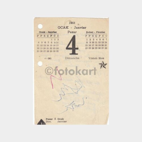 1953 - 04 Ocak Eski Takvim Yaprak Sayfası