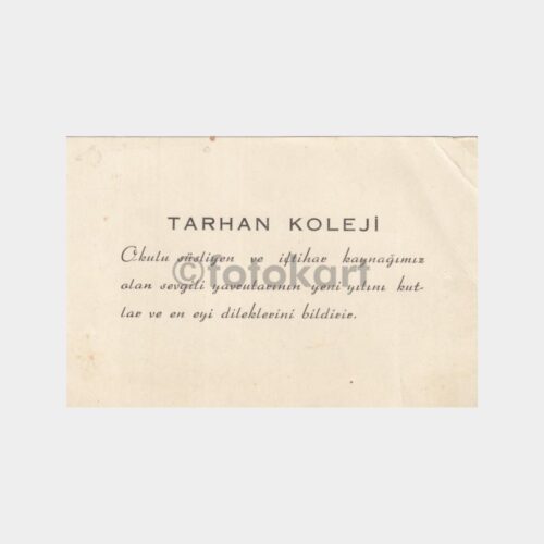 1966 Tarhan Koleji Yeni Yıl Tebrik Kartı