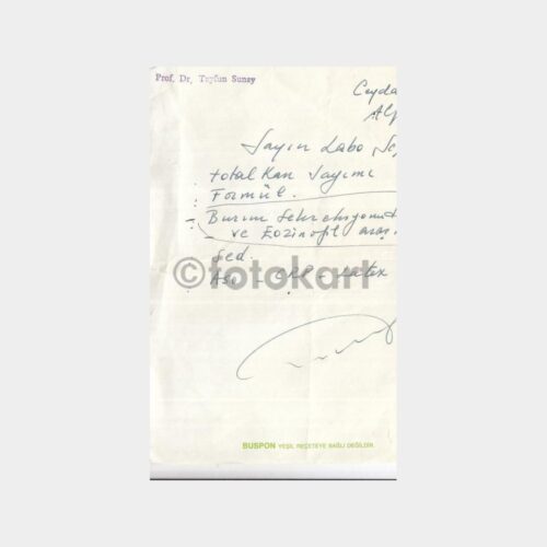 1988 Prof. Dr. Tayfun Sunay Reçetesi