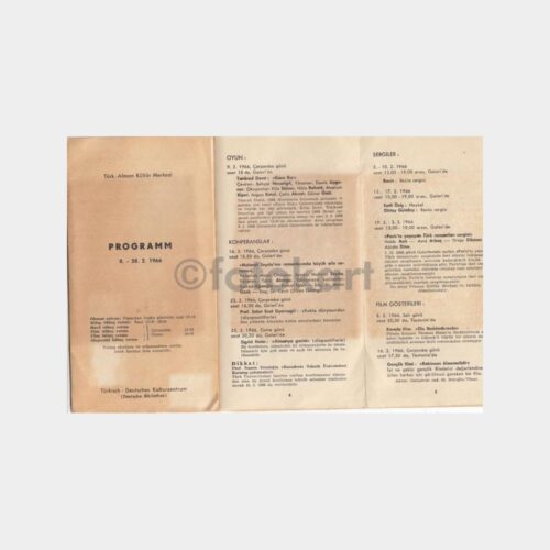 1966 Türk Alman Kültür Merkezi Oyun Programı