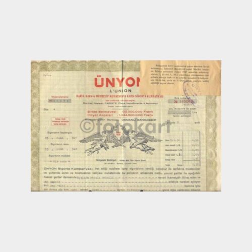 1947 Ünyon Sigorta Poliçesi