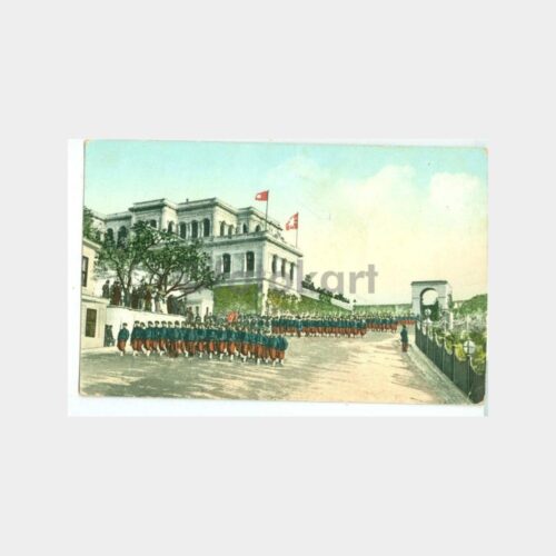 1908 Yıldız Sarayı Tören Çıkış Görünüş Kartpostal