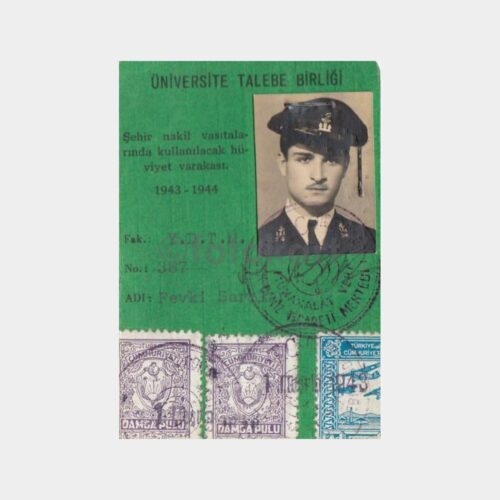 1943 Yüksek Deniz Ticaret Mektebi Kimlik Kartı