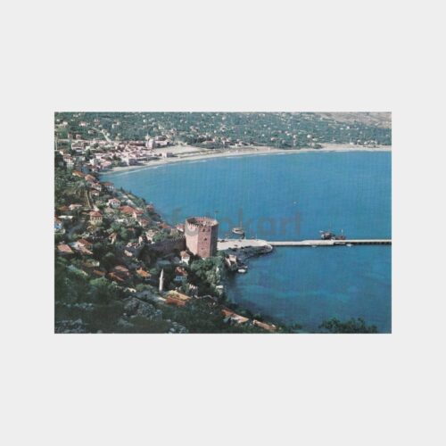 1975 Alanya Kızılkule ve Liman Görünüş Kartpostal