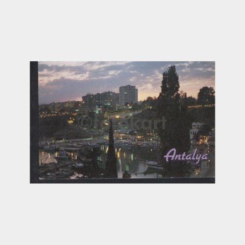1980 Antalya Liman Gece Görünüş Kartpostal