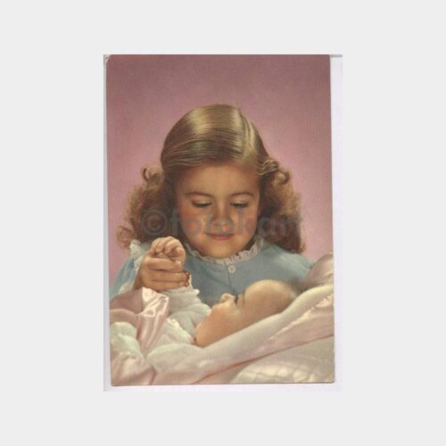 Bebekli Kız Resimli Tebrik Kartpostal