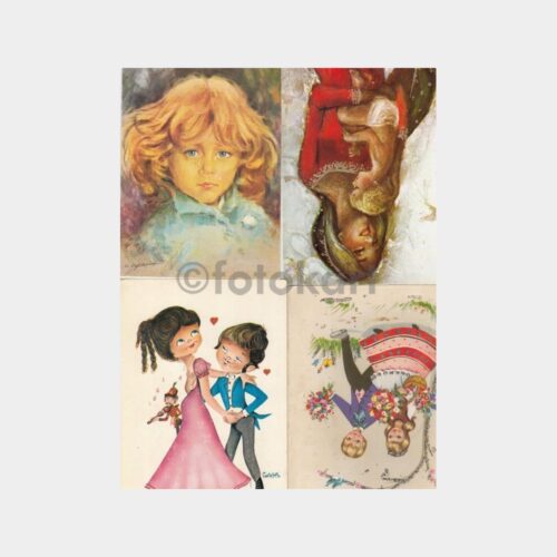 Çocuk ve Bebek Temalı Kartpostal Lotu (33 Adet)