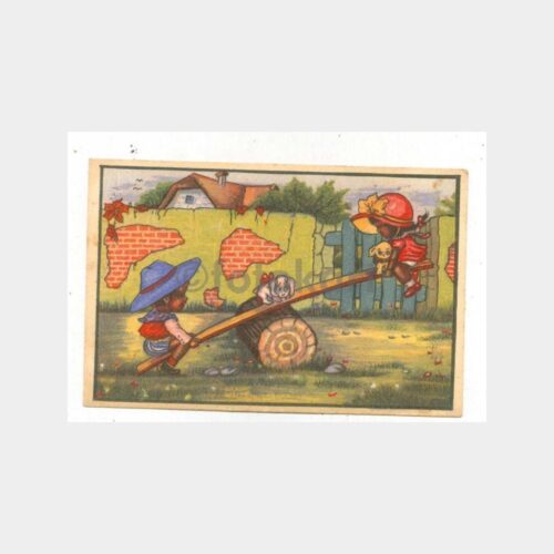 1930 Çocuk Oyunları Konulu Kartpostal